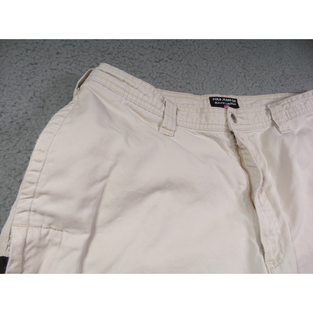 Vintage Polo Jeans Co Ralph Lauren Pants Mens Size 31x32 Beige Cargo Wide Leg - Picture 6 of 16